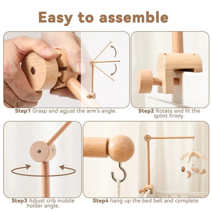 Mobile Musical Bébé en Bois – Doux, Apaisant & Naturel