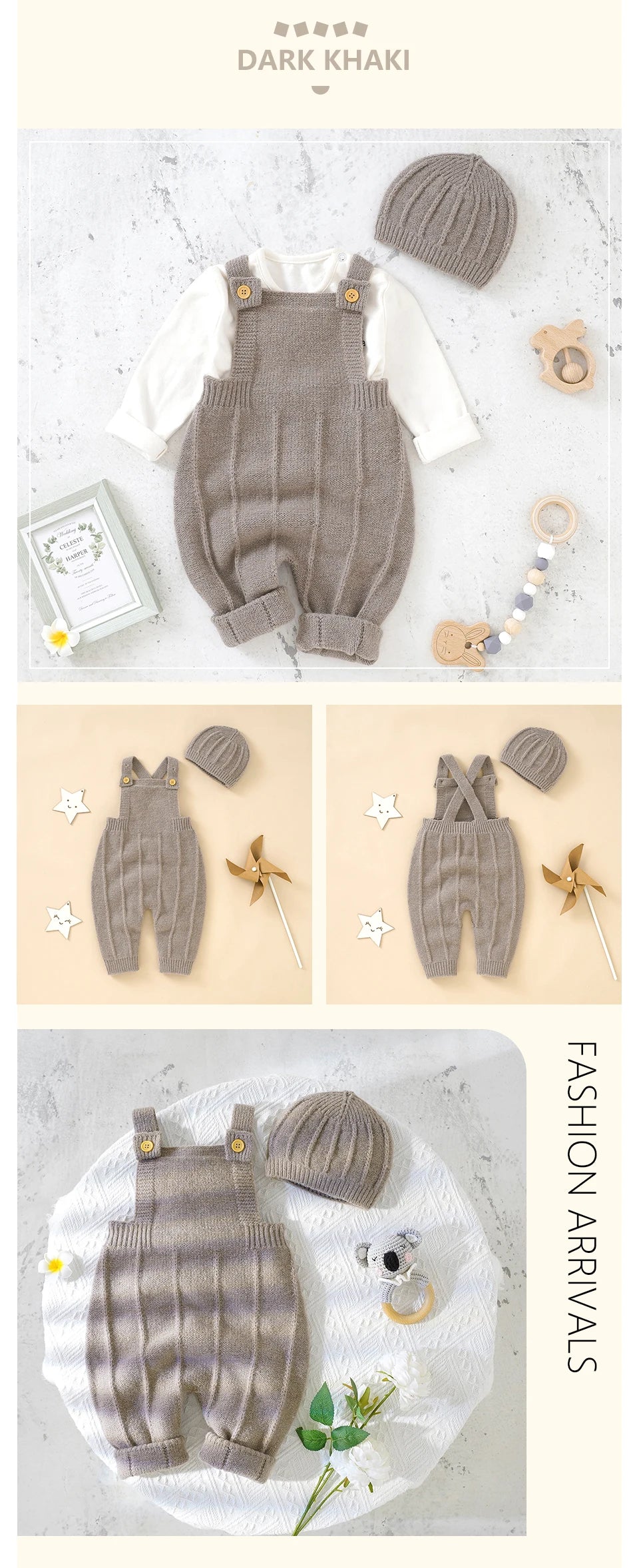 Ensemble Bébé Douceur Naturelle – Salopette Tricotée & Haut Coton