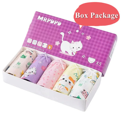 Lot de 5 culottes en coton pour filles (2–14 ans) – Sous-vêtements doux, confortables et respirants