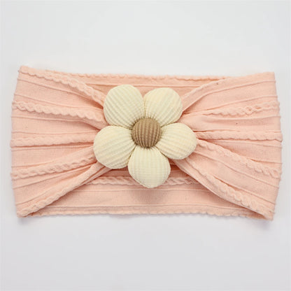 Bandeau Bébé Fille en Nylon Doux avec Fleur – Accessoire Nouveau-né