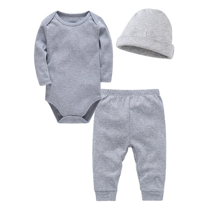 Ensemble Bébé 3 Pièces 100% Coton – Barboteuse, Pantalon & Bonnet | Douceur Essentielle