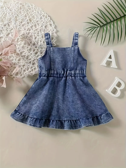 Robe Salopette en Jean pour Bébé Fille – Style Élégant et Confortable