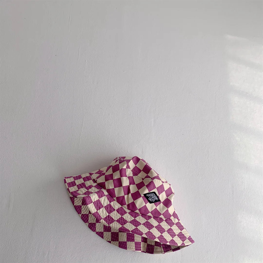 Bob Bébé & Enfant à Motif Damier – Chapeau Léger et Stylé pour le Soleil (Garçon & Fille)