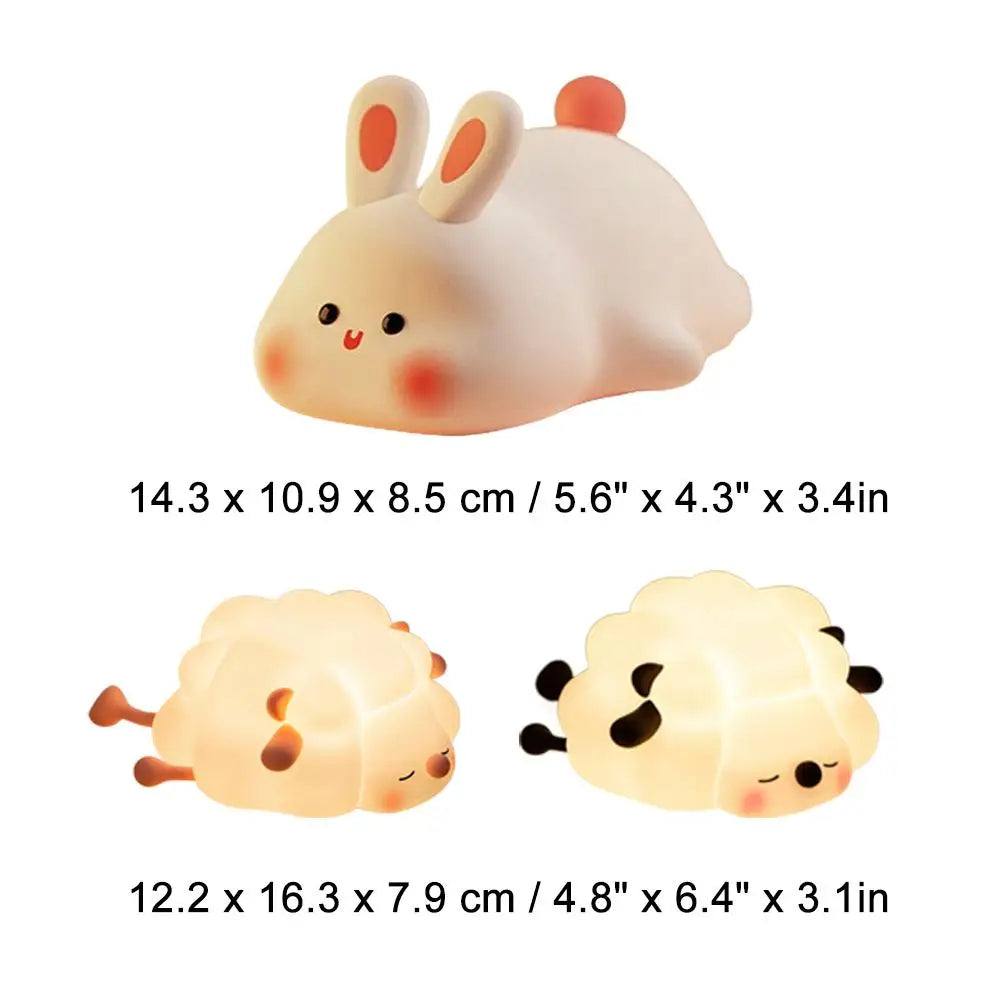 Veilleuse Lapin Bébé Silicone – Lampe Nuit Apaisante Rechargeable