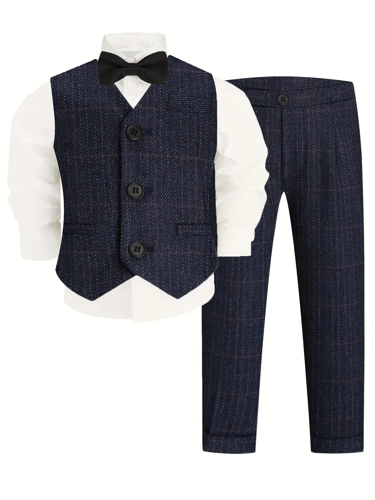 Tenue de mariage pour garçon à fleurs, gilet formel pour enfants, pantalon avec nœud papillon, tenue 3 pièces, Suti pour hôte de Piano, spectacle vocal