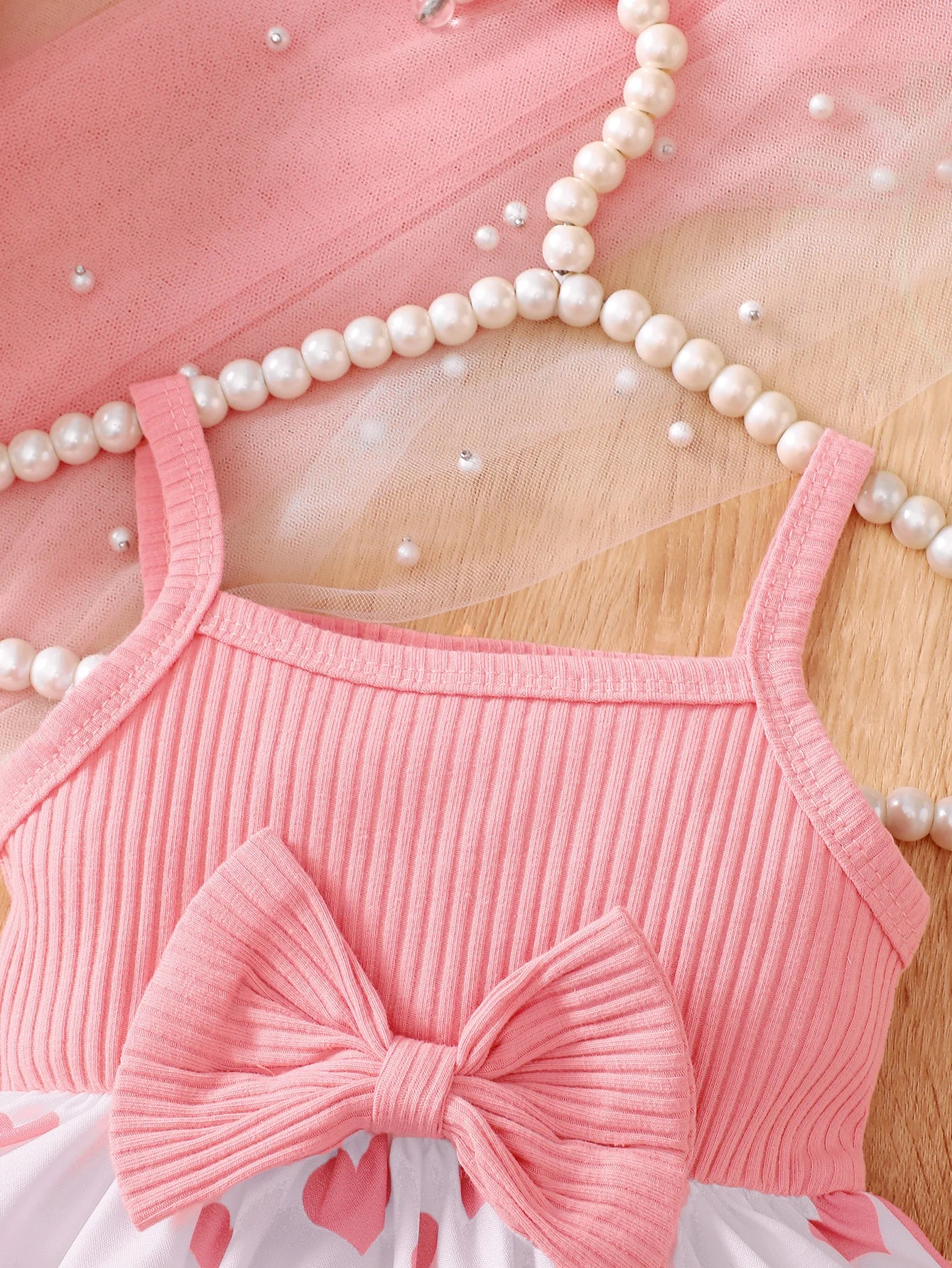 Robe d’été bébé fille à bretelles – Motif cœur et éléphant mignon