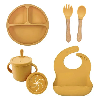 Ensemble repas enfant en silicone alimentaire – Assiette, bol, tasse & accessoires