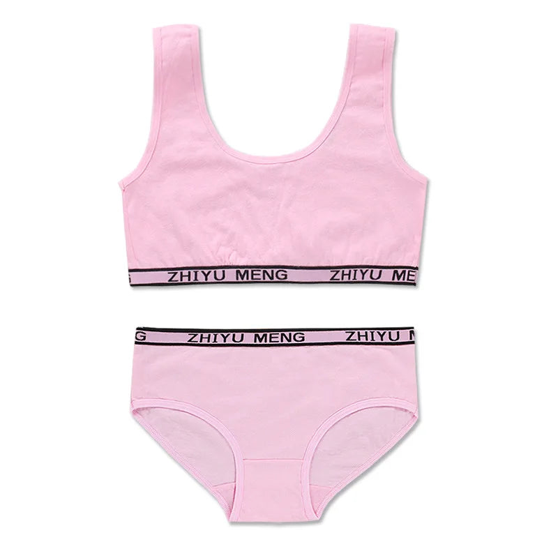 Ensemble Brassière & Culotte Fille en Coton – Doux, Confortable & Sans Fil