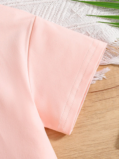 Ensemble Fille 2 Pièces – T-Shirt Cœur & Pantalon Décontracté