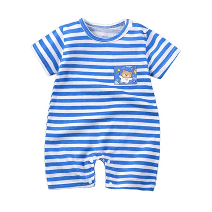 Vêtements pour nouveau-né garçon et fille, body en coton, barboteuse d'été à manches courtes, vêtements de nuit pour nourrissons et tout-petits