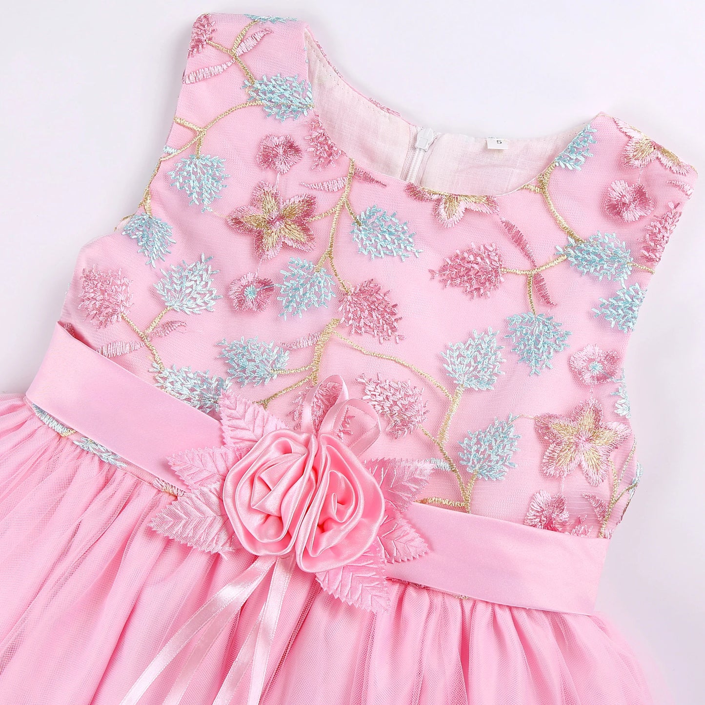 Robe Princesse Fille en Tulle Brodé – Cérémonie, Anniversaire, Mariage & Noël (2–10 ans)