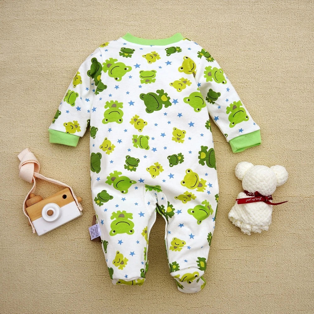 Barboteuse Bébé Grenouille 100% Coton – Pyjama Doux & Confortable pour Nouveau-Né