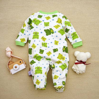 Barboteuse Bébé Grenouille 100% Coton – Pyjama Doux & Confortable pour Nouveau-Né