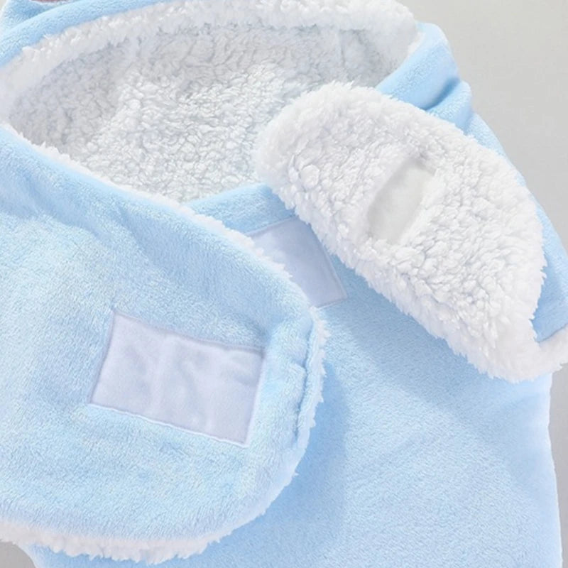 Couverture d’Emmaillotage Bébé Hiver – Flanelle Chaude avec Capuche