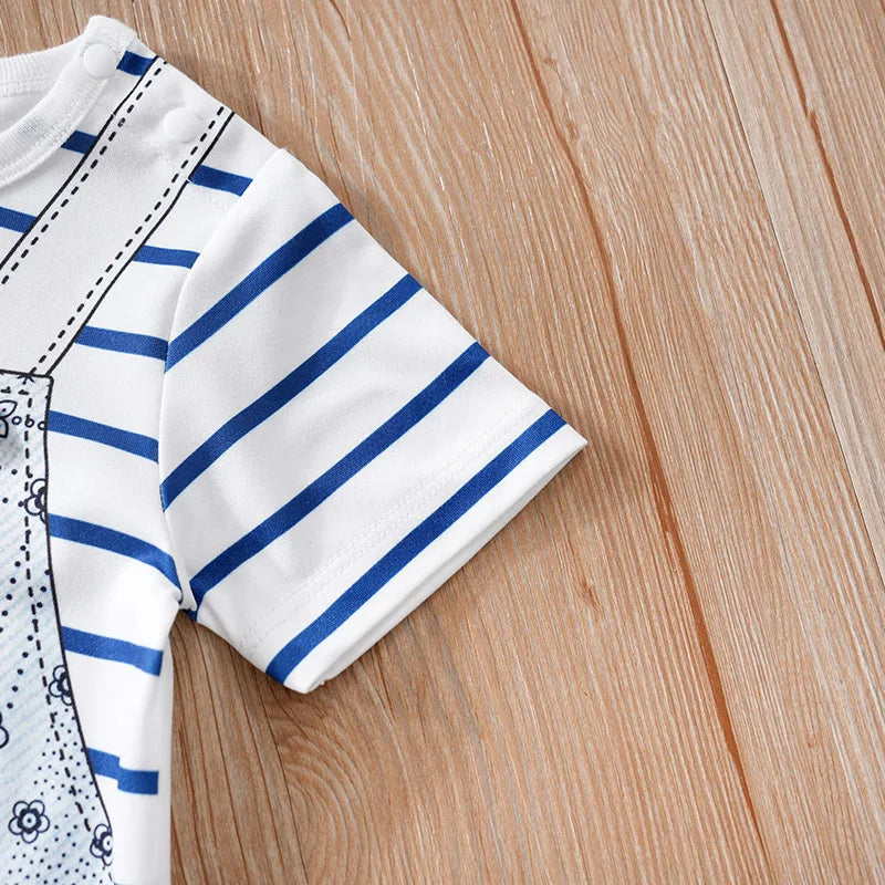 Combinaison Bébé Ours Cartoon – Body Été Coton Doux Garçon & Fille