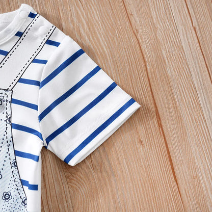 Combinaison Bébé Ours Cartoon – Body Été Coton Doux Garçon & Fille