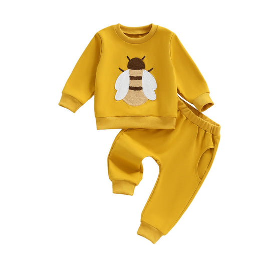 Ensemble Bébé Abeille 2 Pièces – Sweat à Manches Longues & Pantalon Confort