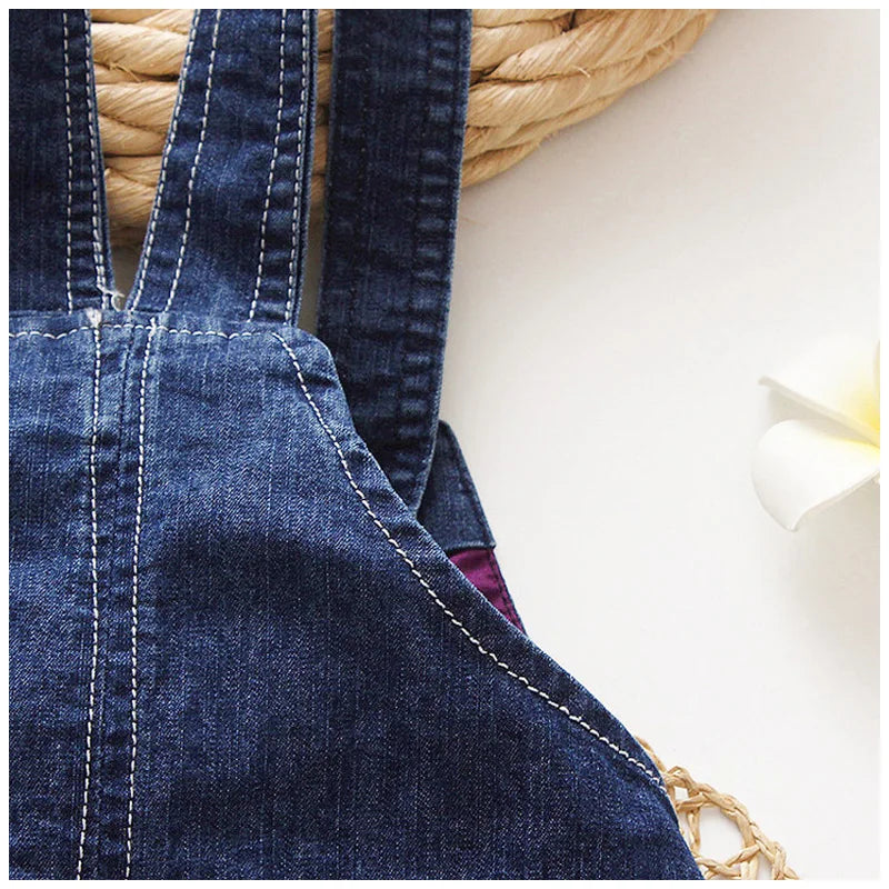 Salopette d’Été Bébé Garçon – Short en Denim avec Ourson