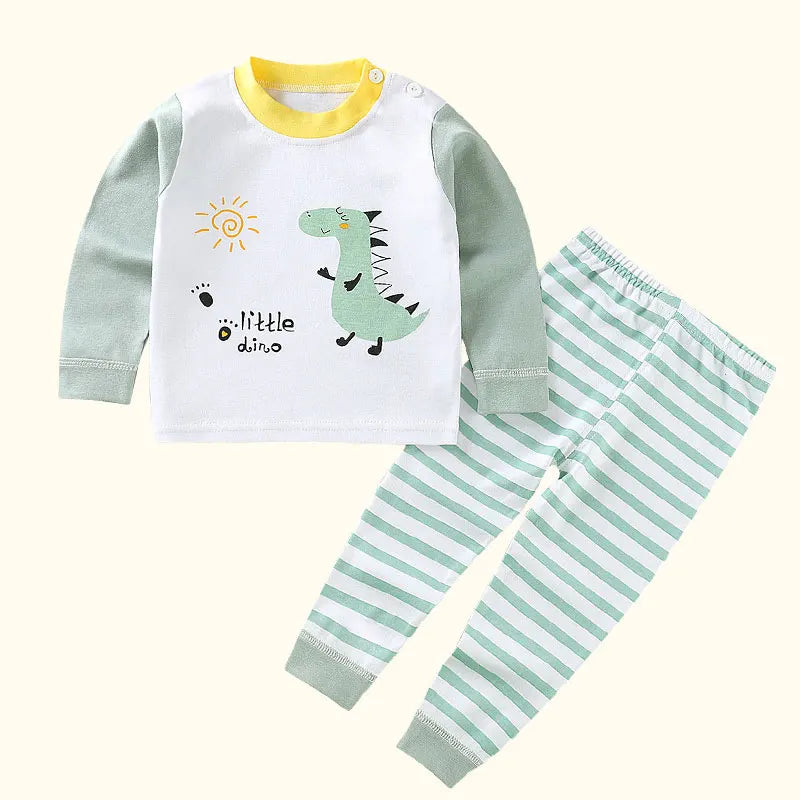 Pyjama Enfant Coton 2 Pièces – Haut Manches Longues + Pantalon (Unisexe, 4–6 ans)