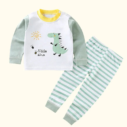 Pyjama Enfant Coton 2 Pièces – Haut Manches Longues + Pantalon (Unisexe, 4–6 ans)