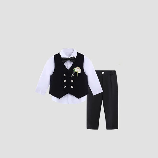 Costume gilet pour enfants printemps été garçons robe de mariée premier anniversaire de bébé garçon Costume de spectacle de piano enfants gilet pantalon