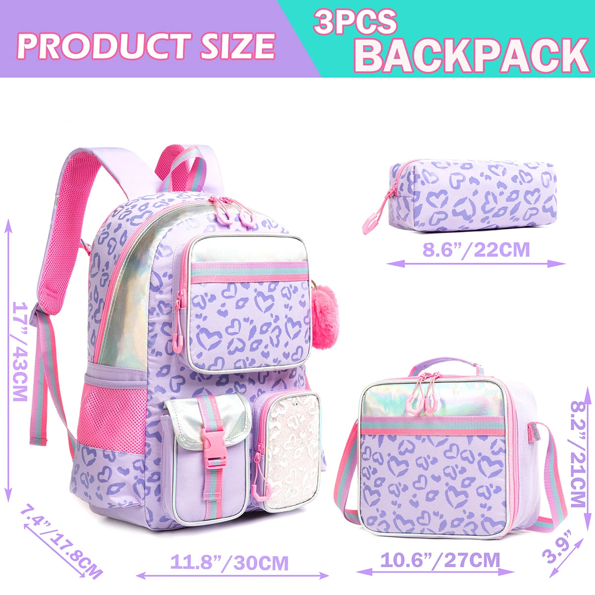 Sac à dos scolaire Meetbelfy pour filles – Cartable esthétique style preppy, sac à livres léger pour école primaire