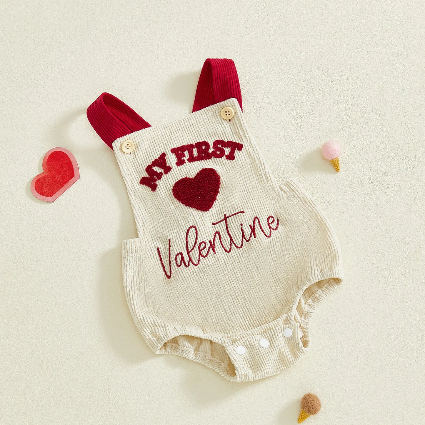 Mon Premier Saint-Valentin – Barboteuse Bébé Cœur d’Amour (Fille & Garçon)