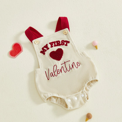 Mon Premier Saint-Valentin – Barboteuse Bébé Cœur d’Amour (Fille & Garçon)