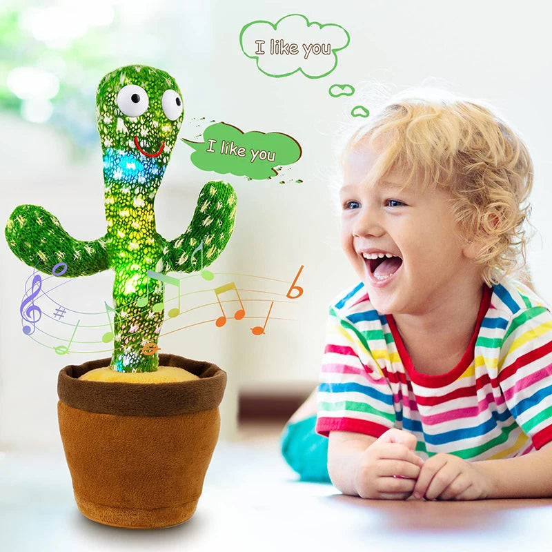 Cactus Dansant Interactif – Peluche Musicale qui Parle et Répète la Voix