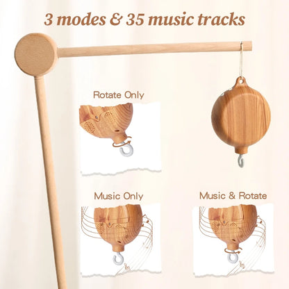 Mobile Musical Bébé en Bois – Doux, Apaisant & Naturel