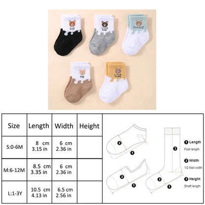 Lot de 5 paires chaussettes bébé cheville – Douces & extensibles – Nouveau-né à tout-petit