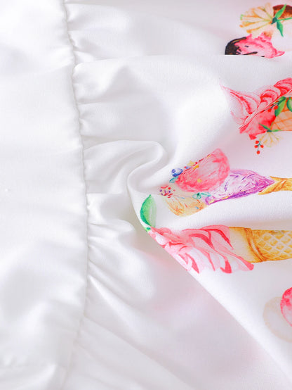 Ensemble été bébé fille crème & rose – Haut à bretelles et short à pois (2 pièces)