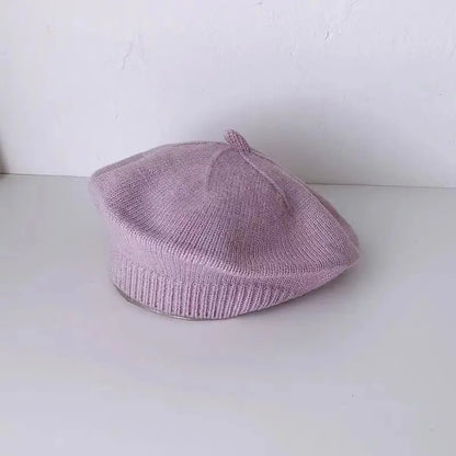 Béret Bébé en Maille Fleur – Bonnet Chaud d’Hiver