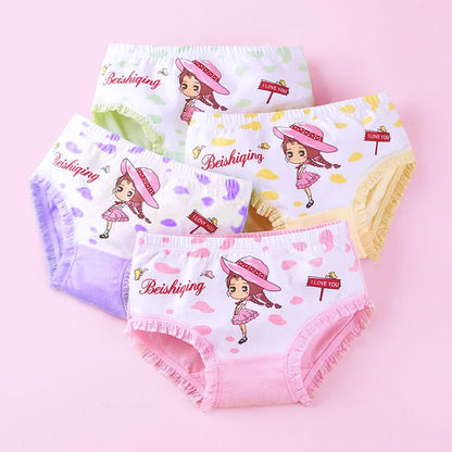 Lot de 4 Culottes Fille en Coton Doux – Confort Petit Trésor
