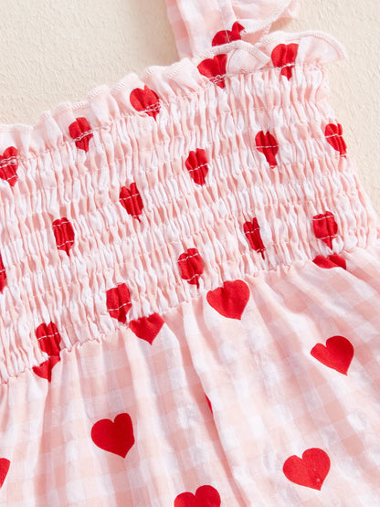 Combinaison bébé à cœurs – Fille (1–3 ans)