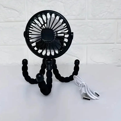 Ventilateur de Poussette Bébé Rechargeable USB – Ventilateur Flexible Sécurisé pour Poussette