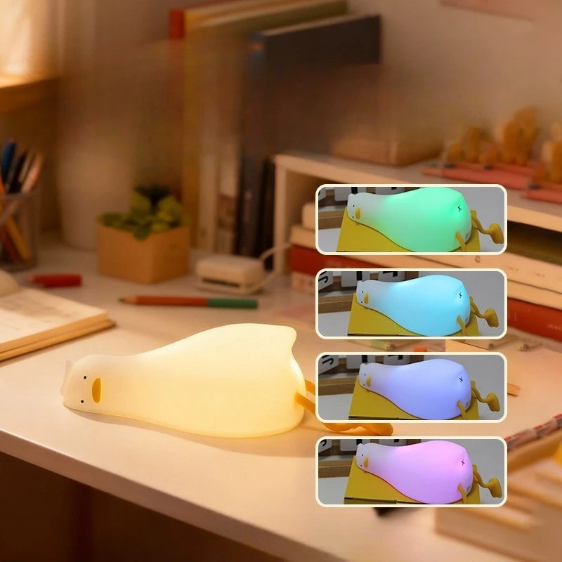 Veilleuse Canard Bébé Tactile Rechargeable – Lumière Apaisante Nuit