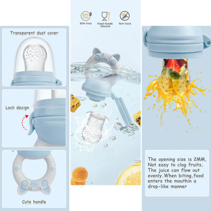 Mangeoire à fruits bébé en silicone – Apprentissage sécurisé