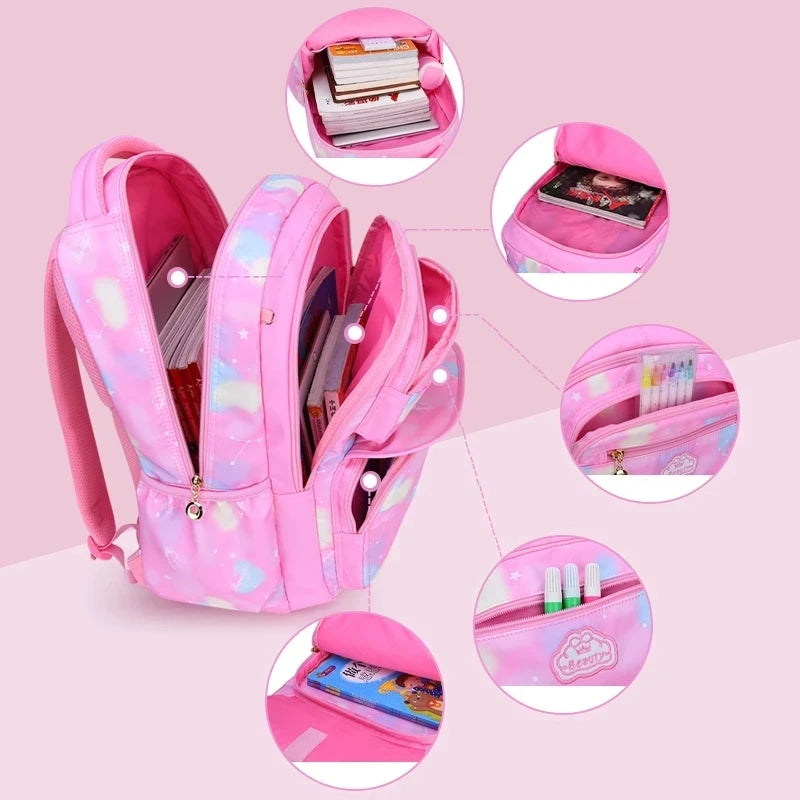 Sac à dos scolaire fille rose kawaii – Cartable léger et résistant pour école primaire