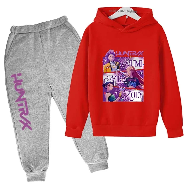 Ensemble Sweat à Capuche & Pantalon Enfant – Style K-Pop Demon Hunters (Ados)   14+