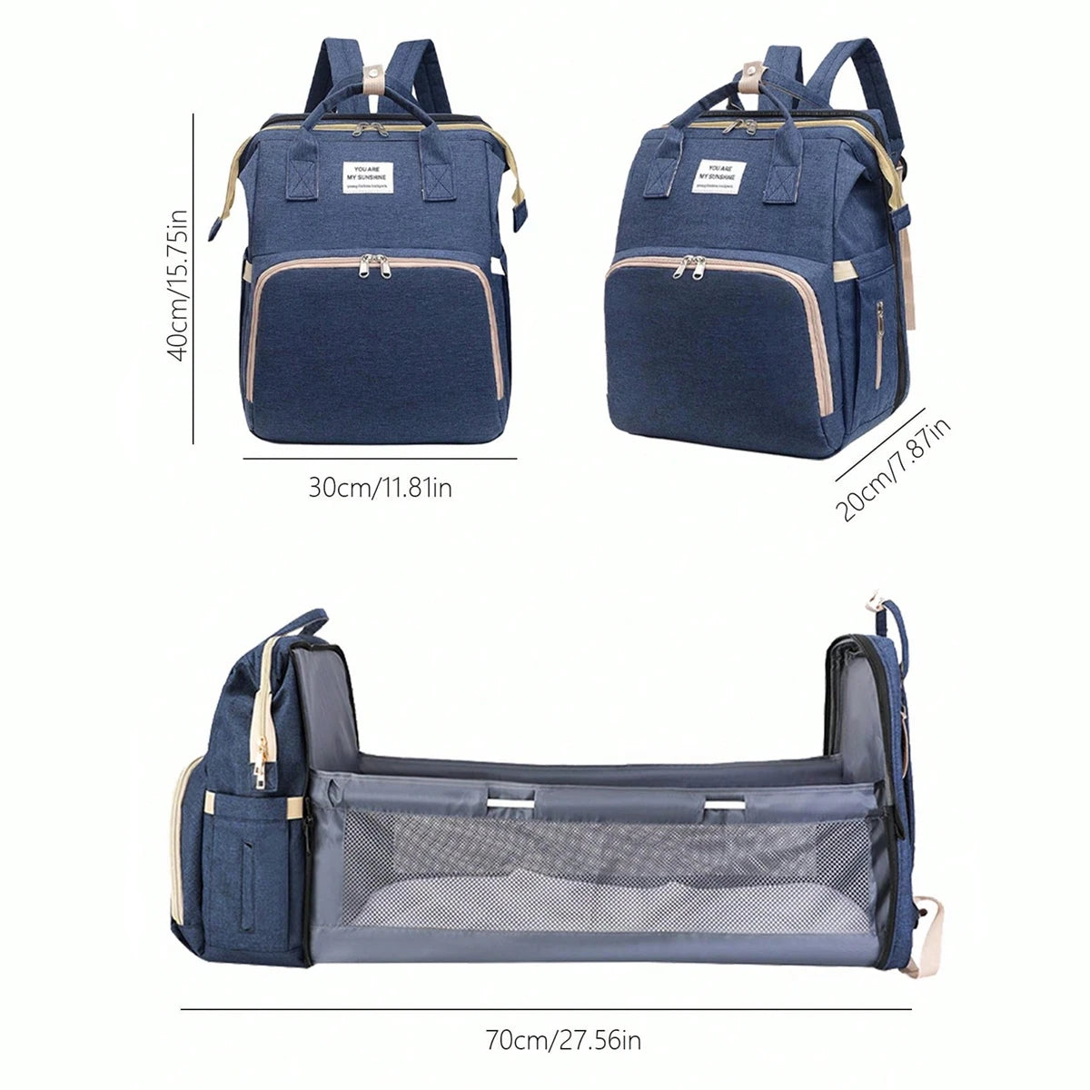 Sac à Langer Bébé avec Lit Pliant – Sac à Dos Multifonction Grande Capacité