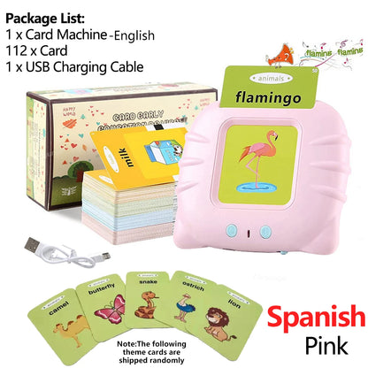 Machine d’Apprentissage Parlante avec Cartes Flash – Jouet Éducatif Multilingue pour Tout-Petits