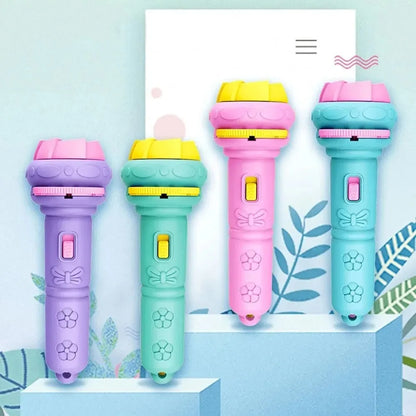 Lampe de poche projecteur pour enfants – Dessins animés (10 cartes, 80 images)