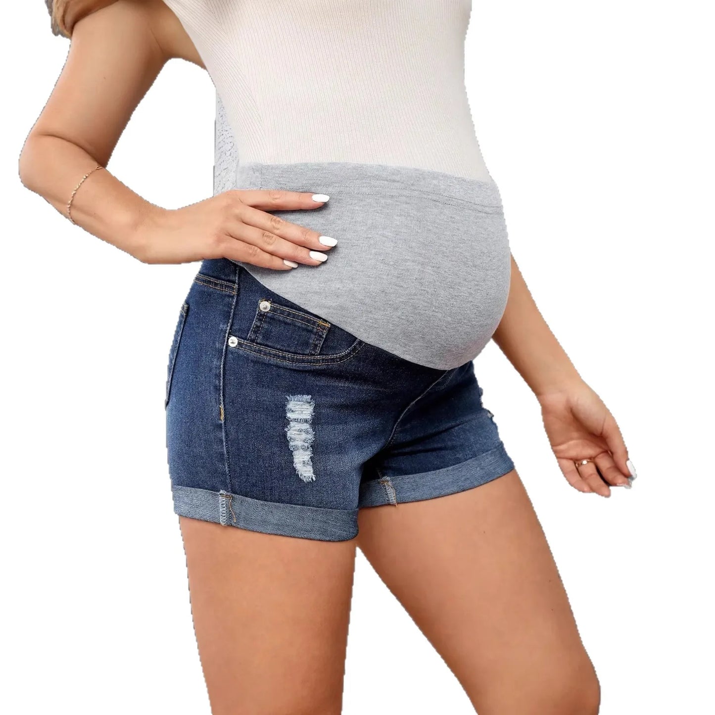 Short Jean Maternité Chic – Confort & Style pour l’Été