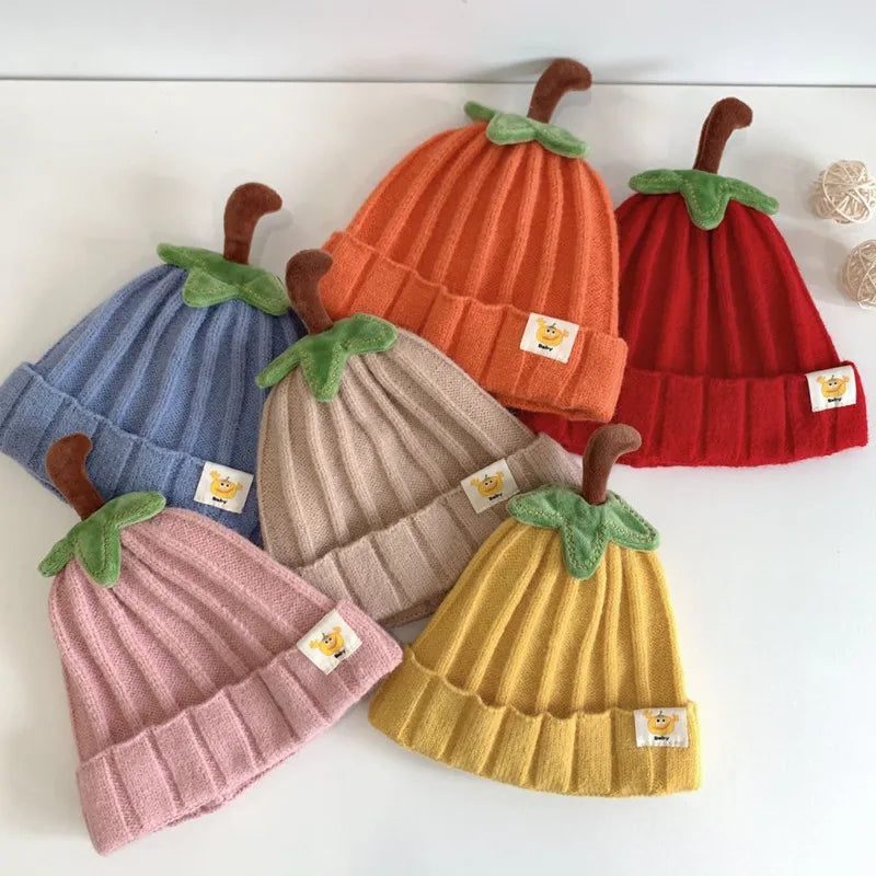 Bonnet d’Hiver Bébé Motif Citrouille – Chaud, Doux & Unisexe