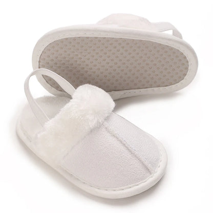 Pantoufles bébé coton doublées – Chaudes & confortables – Semelle douce (0–18 mois)
