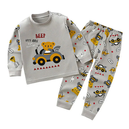 Ensemble de pyjamas en coton pour enfants, vêtements de nuit pour garçons et filles, vêtements de nuit pour enfants, vêtements de maison, vêtements de détente de dessin animé, automne et hiver