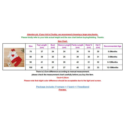 Ensemble Bébé Fille 3 Pièces – Romper Cœur, Pantalon & Bandeau en Coton Doux