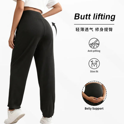 Pantalon de maternité confortable – Taille ajustable et soutien du ventre pour future maman