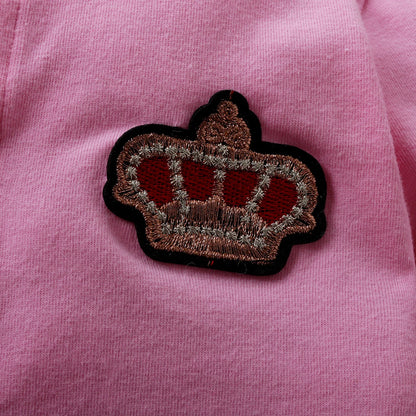 Combinaison Pyjama Bébé Rose + Bonnet – Motif Couronne | 12–36 Mois